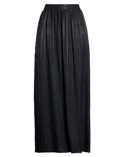 Kristina Ti Woman Maxi Skirt Black Size 8 Virgin Wool, Silk In Brown