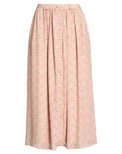 Kristina Ti Woman Midi Skirt Blush Size 6 Silk In Brown