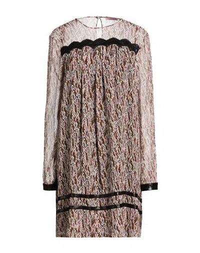 Kristina Ti Woman Mini Dress Off White Size 6 Silk In Brown