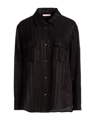 Kristina Ti Woman Shirt Black Size 10 Virgin Wool, Silk