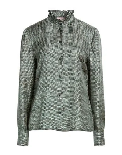 Kristina Ti Woman Shirt Dark Green Size 10 Silk