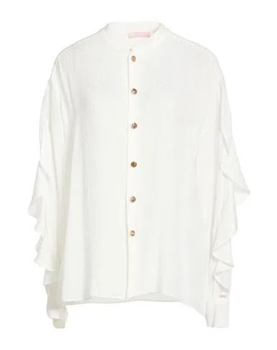 Kristina Ti Woman Shirt White Size 10 Silk, Viscose