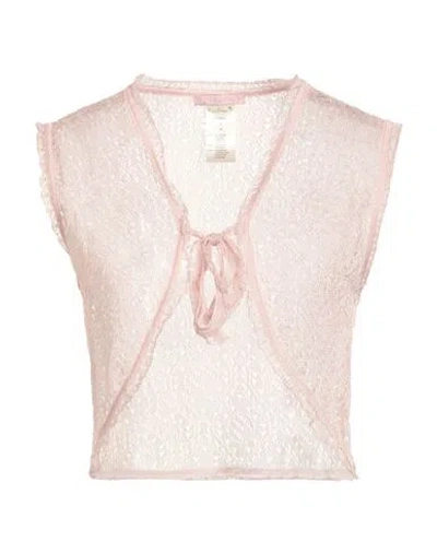 Kristina Ti Woman Shrug Pink Size L Recycled Polyester, Polyester, Metallic Polyester