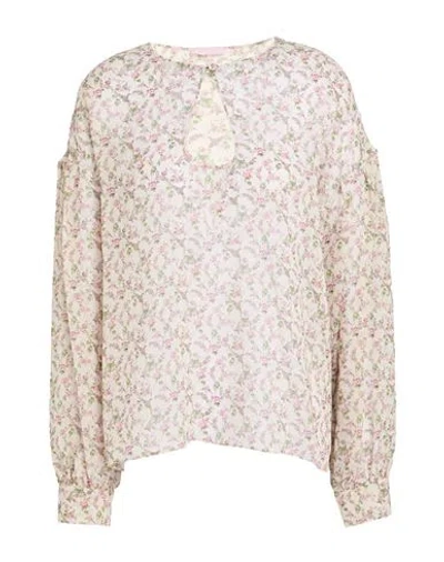 Kristina Ti Woman Top Beige Size 4 Silk