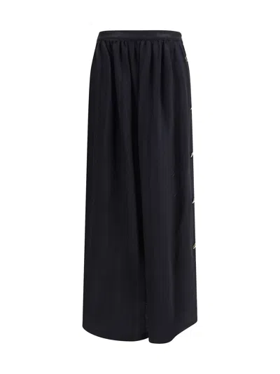 Kristina Ti Wool And Silk Long Skirt In Black