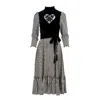 Kristinit Women's Black Striped Velvet Sirsna Dress In Black