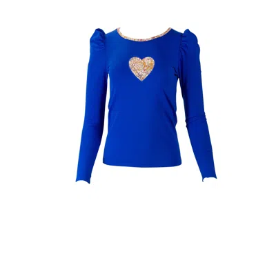 Kristinit Women's Blue Caron Heart Top
