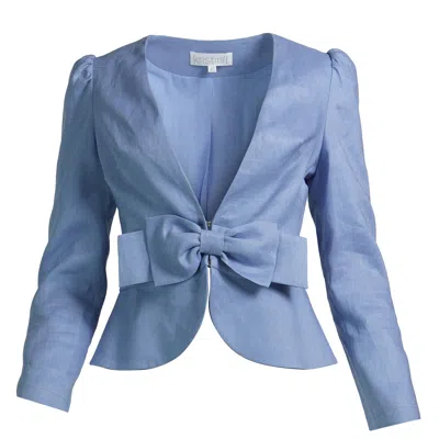 Kristinit Women's Blue Cornflower Linen Anais Jacket