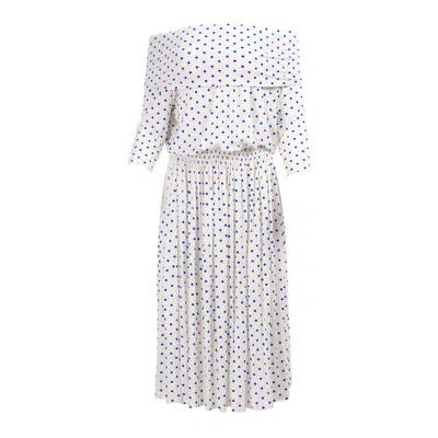 Kristinit Women's Blue Jersey Polkadot Mounia Dress