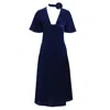 Kristinit Women's Blue Navy Velvet Anais Dress In Blue