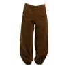 Kristinit Women's Brown Sienna Velvet Bel Age Pants In Brown