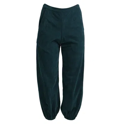 Kristinit Women's Green Teal Velvet Le Bel Age Pants