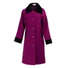 Kristinit Women's Pink / Purple Raspberry Wool Deneuve Coat In Pink/purple