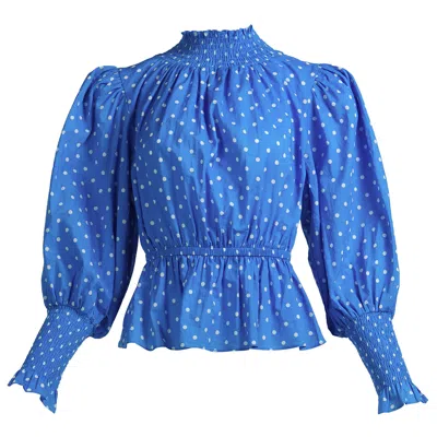 Kristinit Women's Zanna Blue Dot Blouse