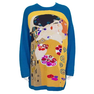 Pre-owned Krizia 1980s  Abstract Wool & Cashmere Sweater In Sand