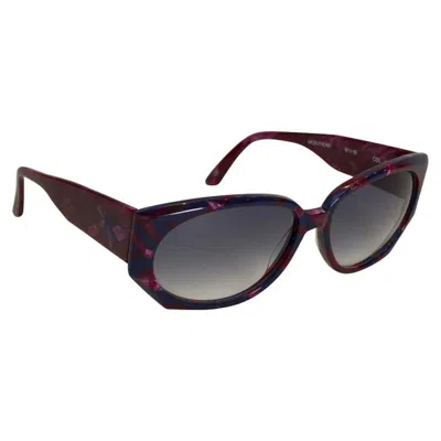 Pre-owned Krizia 1980s  Burgundy & Navy Blue Sunglasses In Red