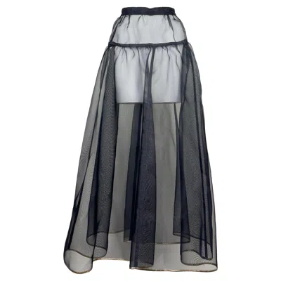 Pre-owned Krizia 1990's Net Ballgown Skirt/crinoline In Black