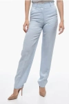 Krizia 3-pocket Flax Blend Pants With Hidden Closure