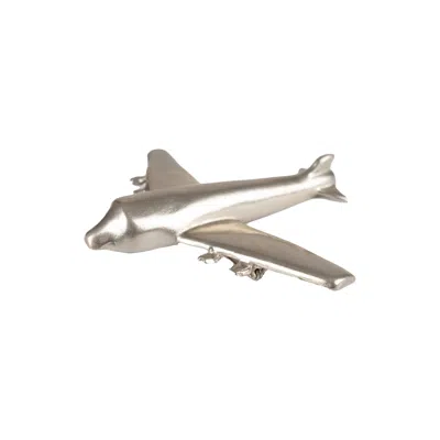 Krizia Airplane Brooch In Silver