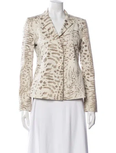 Pre-owned Krizia Animal Print Blazer In Neutrals
