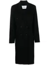 Krizia Black Double-breasted Coat In Black