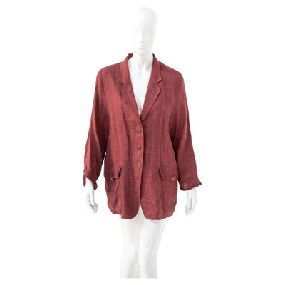 Pre-owned Krizia Casual Wine Linen Shirt In Brown
