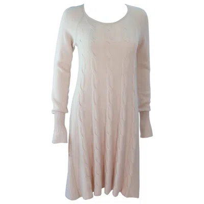 Pre-owned Krizia Cream Cashmere Knit Dress Size 42 In White