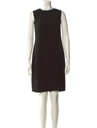 Pre-owned Krizia Crew Neck Knee-length Dress In Black