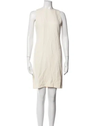 Pre-owned Krizia Crew Neck Knee-length Dress In Neutrals
