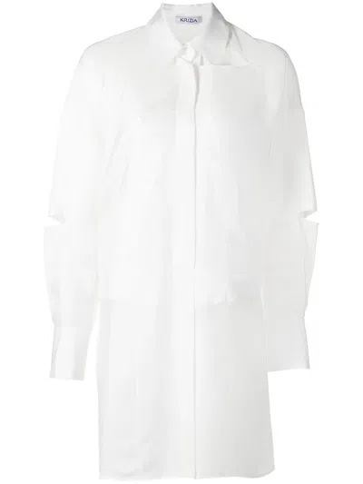 Krizia Cut-out-detail Shirt Dress In 白色