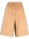 Krizia Faux-fur Drawstring Bermuda Shorts In 中性色