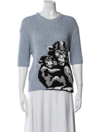 Pre-owned Krizia Graphic Print Crew Neck Sweater In Multi