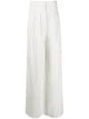 Krizia High-waisted Cotton Trousers In 白色