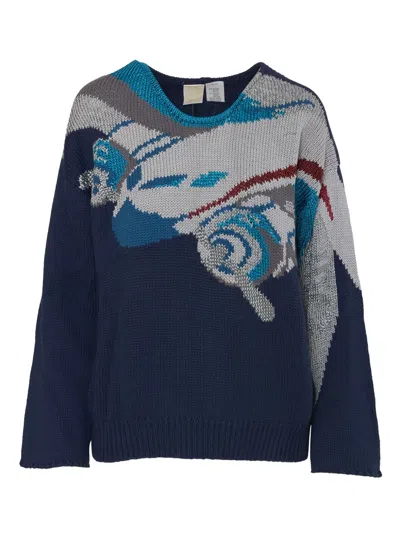 Pre-owned Krizia Intarsia-knit Sweater