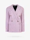 Krizia Jersey Blazer With Plated Fabric In Pink