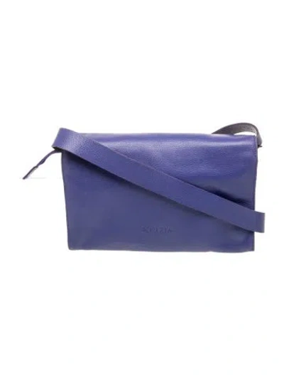 Pre-owned Krizia Leather Shoulder Bag In Purple