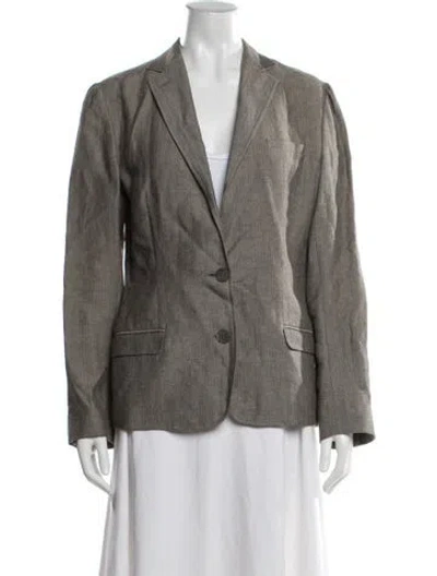 Pre-owned Krizia Linen Blazer In Brown
