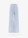Krizia Linen Trouser With Frontal Pinces In Blue