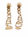 Krizia Logo-embellished Drop Earrings In 金色