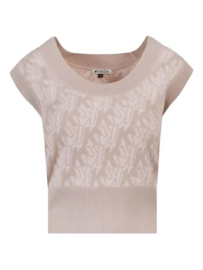 Krizia Logo-pattern Sweater In Neutral