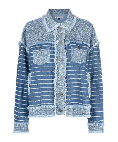 Krizia Long-sleeved Casual Jacket In Blue