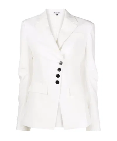 Krizia Long-sleeved Casual Jacket In White