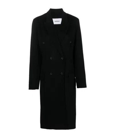 Krizia Long-sleeved Coat In Black