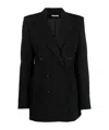 Krizia Long-sleeved Suit Coat In Black