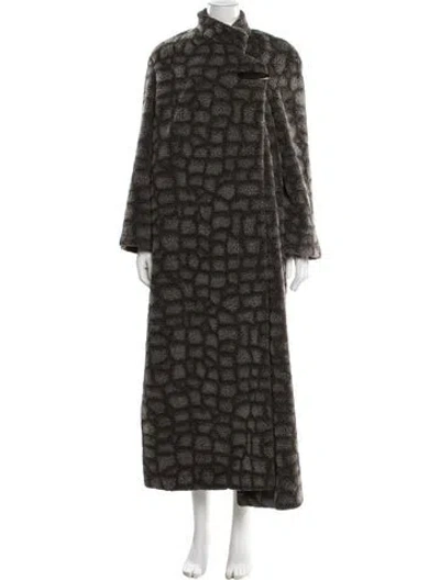 Pre-owned Krizia Patterned Coat In Green