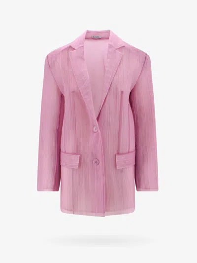 Krizia Pleated Tulle Blazer In Pink