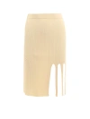 Krizia Ribbed Knit Skirt In Neutrals