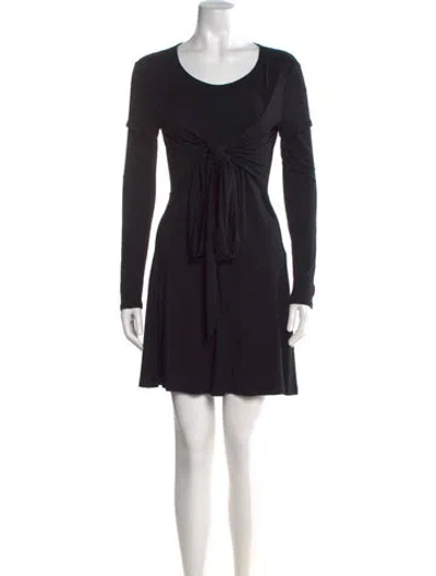 Pre-owned Krizia Scoop Neck Mini Dress In Black