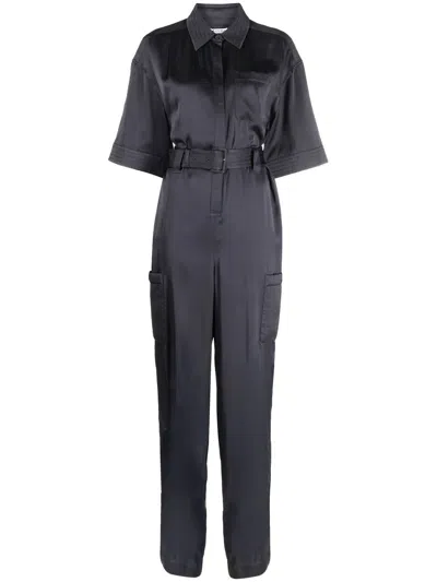 Krizia Viscose Blend Jumpsuit With Belt In Black