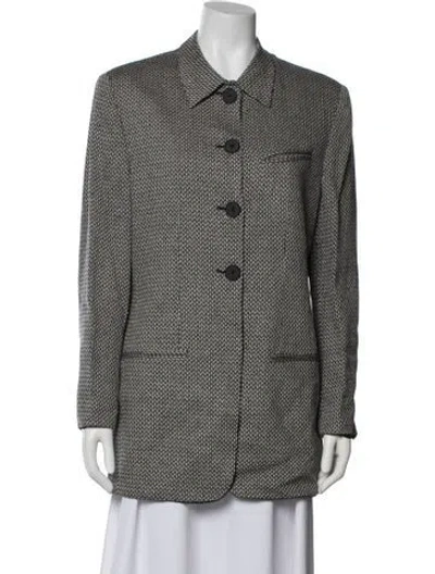 Pre-owned Krizia Silk Tweed Pattern Evening Jacket In Multi